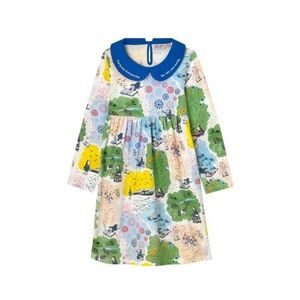 MATILDA NEW WORLDS SCENIC LONG SLEEVE COLLAR SWEAT DRESS